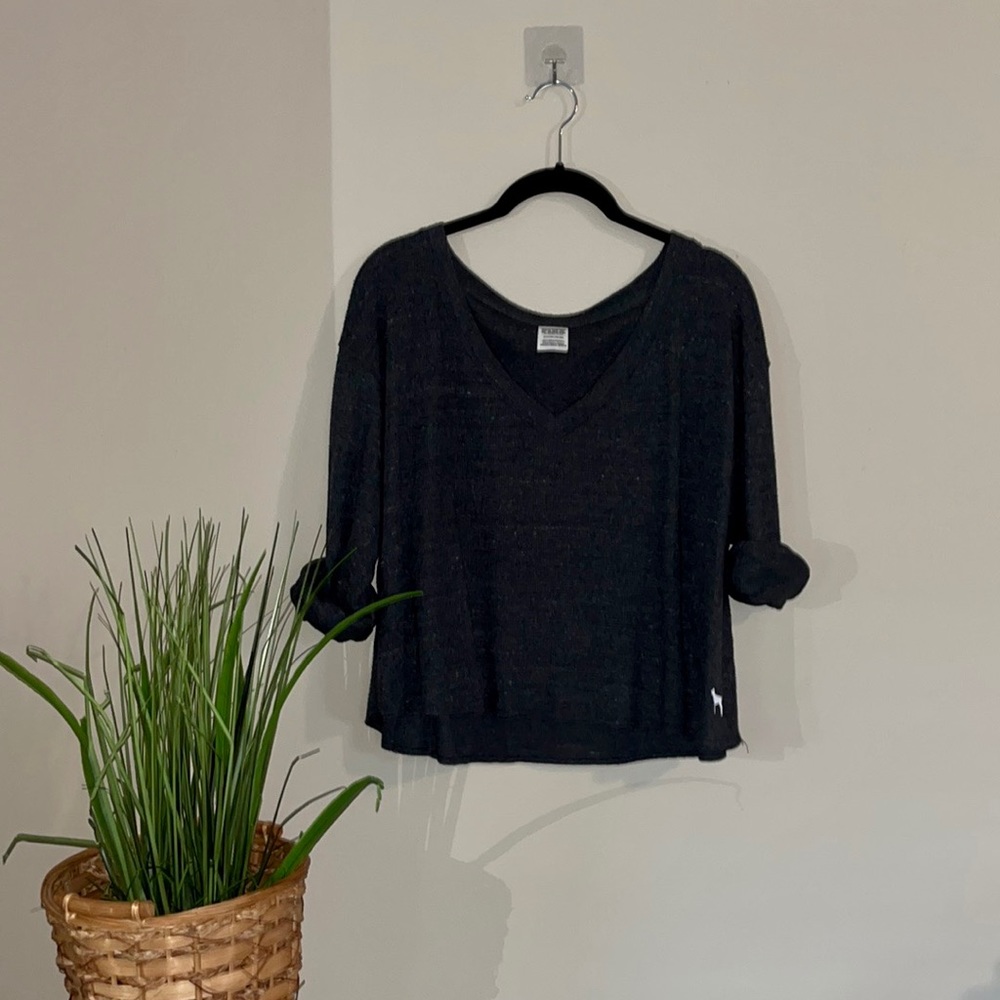 PINK Victoria Secret Long Sleeve V Neck Shirt